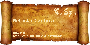 Motoska Szilvia névjegykártya